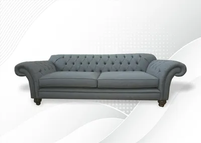 Obrázok produktu pre Chesterfield trojmiestna sivá pohovka Dizajnové pohovky Čalúnené pohovky XXL veľké pohovky