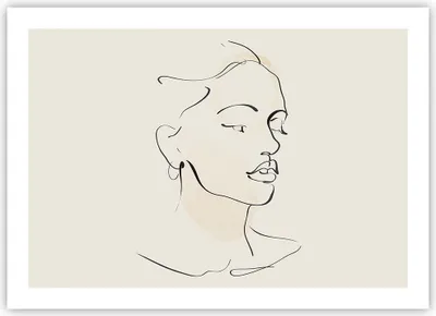 Produktbild von Poster - Poster ohne Rahmen - Frau Zeichnung Linie - 70x50 cm - Wand Bild - Wanddeko - Wandbilder - Kunstposter - Wandposter - Bilder - Kunstdruck - Wanddekoration - Wandbild - P2XAA70x50-5046