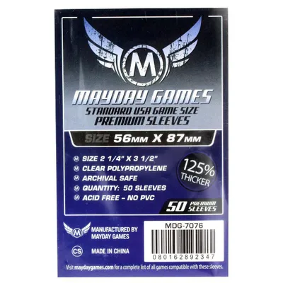 Produktbild von Mayday Premium USA Card Sleeves - Kartenschutzhüllen 56x87mm (50 Stück) - 7076