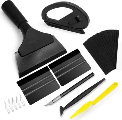 Image de Rakel pour film de protection pour vitres - Coffret de 22 pièces - Kit d'outils pour film de protection pour vitres de voiture