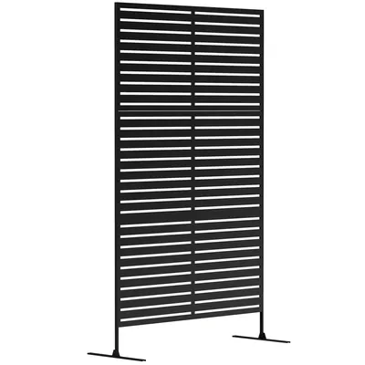 Produktbild von Outsunny Raumteiler 3-teilig 122 x 198cm Freistehend Paravent, Trennwand Schwarz