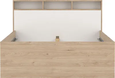Produktbild von Ikast Bett 140x200cm, 2 Schubladen, 3 Ablagen Eichen-Nachbildung, weiß.