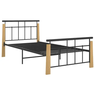 Immagine prodotto di Struttura letto in metallo e rovere massiccio 100x200 cm