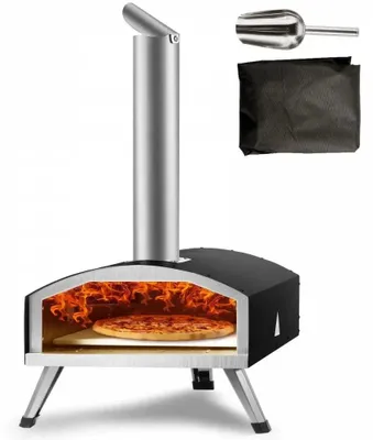 Produktbild von Außenofen für Pizza – Pizzaofen – 12 Zoll – 1000°F Hitze – für Holzpellets und Holzkohle – ideal für das Kochen im Freien