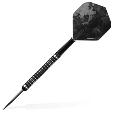 Produktbild von Designa Dark Thunder V2 Steeldarts | 90% Tungsten | 20 g | Ring Grip | Dartpfeile Set