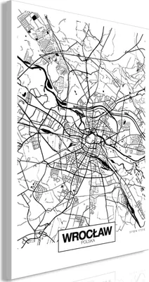 Produktbild von Italienischer Leinwand Leinwandbild - City Plan: Wroclaw (1 Part) Vertical 40x60 cm Städte d-A-0107-b-a