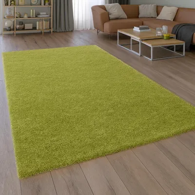 Produktbild von Shaggy Teppich in Naturgrün für Wohnzimmer und Schlafzimmer – weich, gemütlich und stilvoll Größe - 140 x 200 cm
