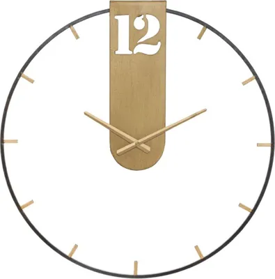 Image de Mauro Ferretti horloge murale Goldy Ø60x4,5 cm or noir