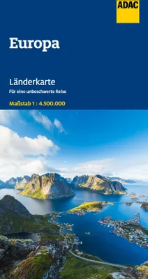 Produktbild von ADAC Länderkarte Europa 1:4,5 Mio.
