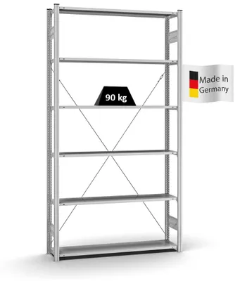 Produktbild von PROREGAL Profi-Lagerregal Stecksystem MAGNUS Germany | HxBxT 250x130x30cm | Fachlast 90kg | Verzinkt