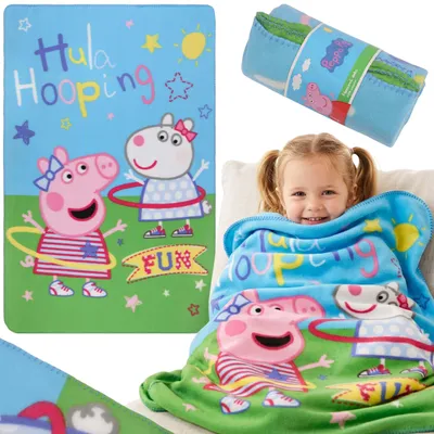 Produktbild von Peppa Wutz Bunte, weiche Fleecedecke, Tagesdecke für Kinderbetten, 100x150 cm,