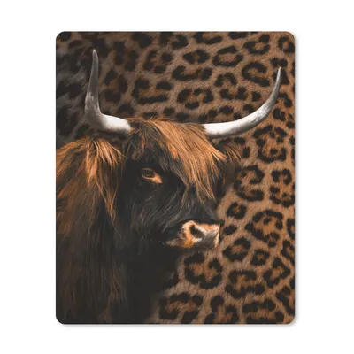 Produktbild von MuchoWow® Mauspad Mousepad Schottischer Highlander - Pantherdruck - Fell 30x40 cm - Mousepads - Maus Mat - Pad - Mausunterlage - Mausmatten