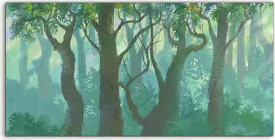 Produktbild von Coloray Canvas 140x70  Wandbild Leinwand Bilder Kunstdruck im Inneren des Waldes Bäume