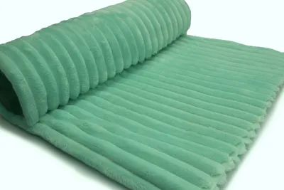 Produktbild von Minky Streifen Strickwaren, Minze 50 x 160 cm