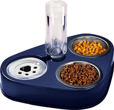 Produktbild von katzennapf Erhöht Edelstahl,Futternapf Katze Hund,Einstellbarer Neigungswinkel Katzen Napf,Abnehmbare Futterstation Katze Cat Bowl für Katzen