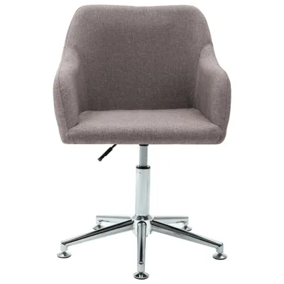 Image de vidaXL Chaise de salle à manger Tissu Taupe pivotant