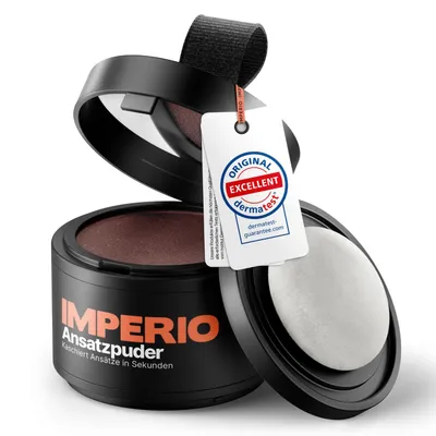 Produktbild von IMPERIO Ansatzpuder - Haar Concealer zur Haarverdichtung für Frauen und Männer, wasserfestes Haar Make-up zum Ansatz kaschieren - 4g (dunkelrot)