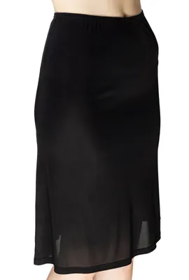 Produktbild von Mewa Lingerie Damen Halbrock Viskose Unterrock - Antistatisch, Atmungsaktiv & Unsichtbar unter dem Kleid, Größe 48, Schwarz