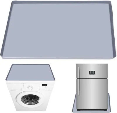 Obrázek produktu pro Uniqoos® Šedá silikonová podložka pod spotřebiče 60 x 60 cm – ochranná podložka pro kuchyň a prádelnu, lednici, pračku a sušičku