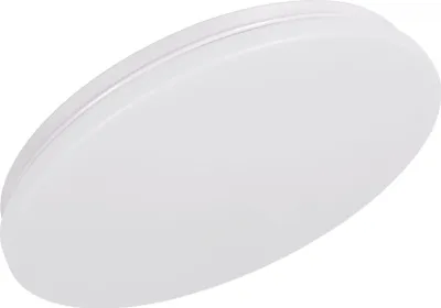 A white, oval-shaped LED ceiling light with a motion sensor.