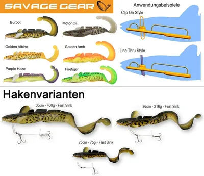 Produktbild von Savage Gear 3D Burbot Gummifisch Quappe fertig montiert!, Farbe:Burbot, Länge / Gewicht:25cm / 75g