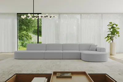 Produktbild von ALTDECOR Ecksofa in L-Form MARI-L3 - 413x171x79,5 cm Hellgrau - Corner Sofa Bett Eckcouch Couch Wohnlandschaft Cauchsofa