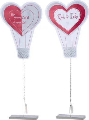Imagen del producto de Gilde Papier, farolillos LED con forma de "corazón", paquete de 4, código de producto 41021
