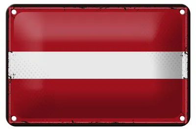 Produktbild von Blechschild Flagge Lettlands 18x12cm Retro Flag of Latvia Dekoration
