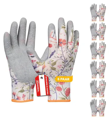 Produktbild von Gebol G-Base Garden Grip Gartenhandschuhe, 6 Paar, Gr. 8/M, atmungsaktiv