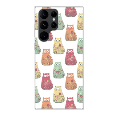 Produktbild von MuchoWow® Handyhülle Schutzhülle Hülle für Samsung Galaxy S22 Ultra Mädchen - Katze - Blumen - Muster - Mädchen - Kinder - Kinder Silikon Softcase Handy Hülle - Abbildung