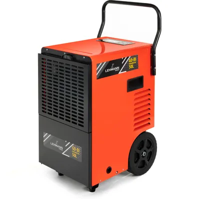 Produktbild von Lehmann Bautrockner Luftentfeuchter GO-BI, Entfeuchtungsleistung von bis zu 50 L/Tag, industrieller Entfeuchter, Geeignet für Räume und Keller bis 120m²