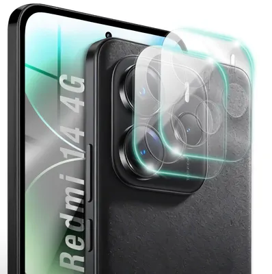 Image de 2 protections d'appareil photo « Focus.X2 MAX » pour Xiaomi Redmi Note 14 4G - Protection intégrale en verre pour objectif de l'appareil photo, dureté 9H - Transparent