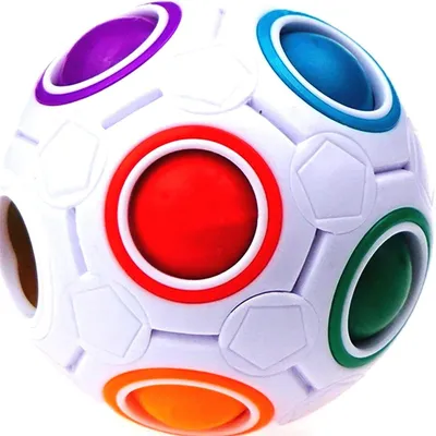 Productafbeelding van 11014-Fidget-Ball-regenboogpuzzel - Set van 2 - Toverdobbelstenen - Tappelspeelgoed - Stress-afbouw - Geschenken UK