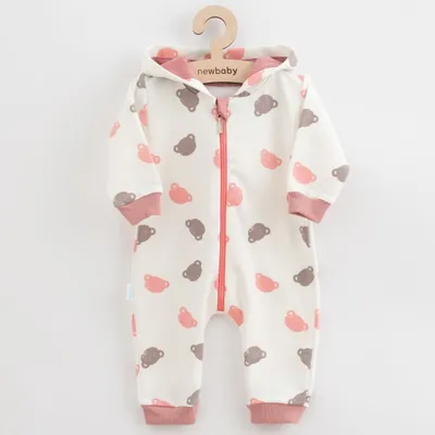 Productafbeelding van Overall met capuchon en rits, met een teddybeerprint, maat 92 (18-24 maanden)