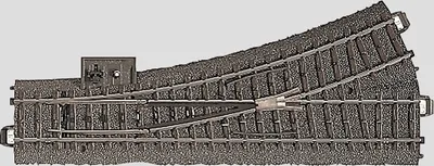 Immagine prodotto di Märklin H0 C-Gleis (mit Bettung) 24611 Weiche, links 188.3 mm (24611)