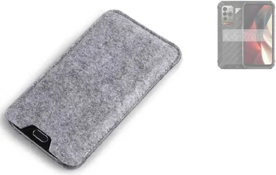 Produktbild von K-S-Trade Filz Handyhülle kompatibel mit Ulefone Power Armor 18 Ultra Schutzhülle Filztasche Filz Tasche Case Sleeve Handy Hülle Filzhülle grau