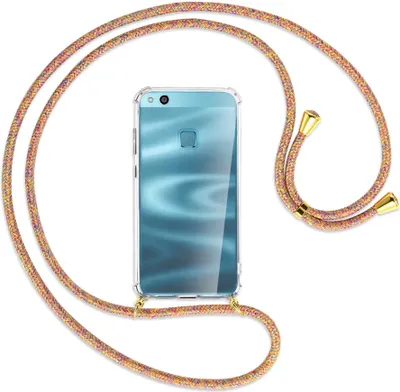 Produktbild von Handykette Backcover-Schutzhülle mit Band (Metall goldfarben) für Huawei P10 Lite - Rainbow