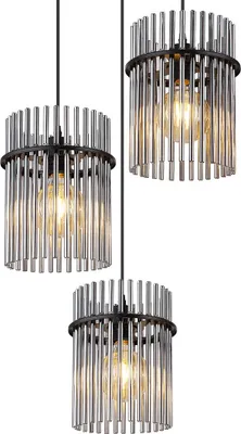 Produktbild von Hängeleuchte, Glasstäbe, 3 Flammig, rauchfarben, H 140 cm