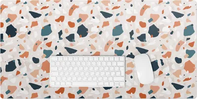 Produktbild von Terrazzo-Abstraktion – Schreibtischunterlage – Rutschfeste Tischunterlage – Schreibtischmatte für Büro & Zuhause – Schreibunterlage – Mauspad – Tischmatte – 90 x 45 cm