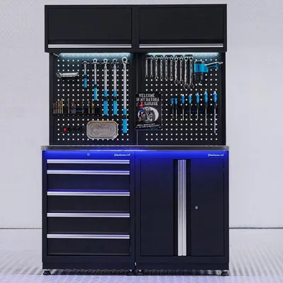 Produktbild von Werkstatteinrichtung PREMIUM Edelstahl mit Schrank und Schubladen - 135 cm