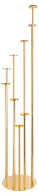 Imagen del producto de Soportes dorados para velas con 9 brazos, de diferentes alturas