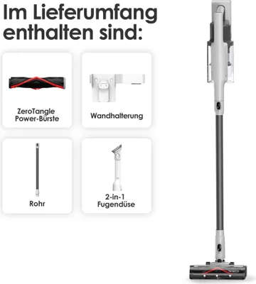 Produktbild von Tineco A30S Akku Staubsauger, Kabellose Handstaubsaug60 Min Laufzeit 1L, Filter, ZeroTangle Bürste, Stielstaubsauger für Hartböden 160W 20000pa