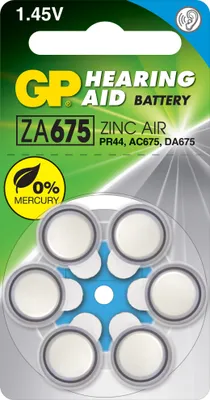 Produktbild von GP Batteries Hearing Aid ZA675, Einwegbatterie, PR44, Zink-Luft, 1,4 V, 6 Stück(e), 5,4 mm