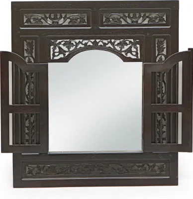 Produktbild von SIT Möbel Wand-Spiegel mit 2 Flügeltüren | Akazie massiv antikfinish | B 80 x T 5 x H 90 cm | 09091-30 | Serie SAMBA