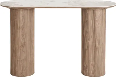 Produktbild von Konsole >Athens< in weiss / Dunkelbraun, Keramik, MDF, Nachbildung - 120x78x40 (BxHxT)