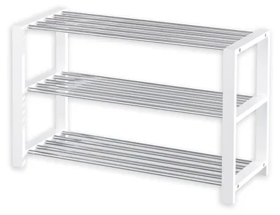 Produktbild von Schuhregal ARINA Schuhablage Schuhständer Schuhschrank Schuhbank 3 Böden in weiß