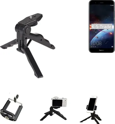 Produktbild von K-S-Trade Stativ Tisch-Ständer Dreibein Handy-Stativ Ständer kompatibel mit Huawei Honor 8 Pro Mini-Stativ Smartphone Tripod Handy-Stativ aus