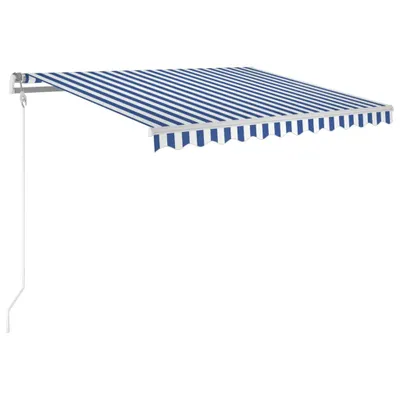 Image de vidaXL Store automatique rétractable 300x250 cm bleu et blanc
