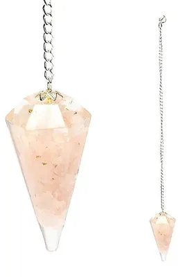 Productafbeelding van Orgoniet Pendulum Rozenkwarts Facet - set van 2 stuks - 11 G; 4 Cm
