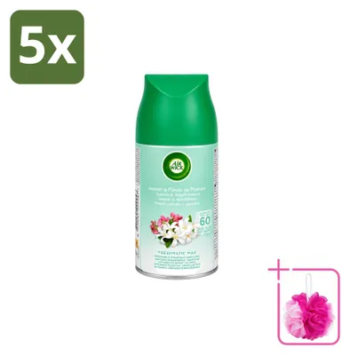 Image de 5 recharges Air Wick Freshmatic – Parfum "Rosée printanière" – 250 ml – Pack économique – 5 pièces